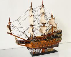 Modèle de Voilier en Bois Fait Main Wasa Vintage Échelle 1/1120 pour Étagère