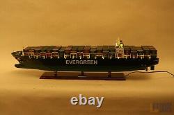 Modèle de bateau EVERGREEN Container de 103 cm avec lumières, modèle de bateau en bois à vendre