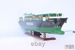 Modèle de bateau EVERGREEN Container de 103 cm avec lumières, modèle de bateau en bois à vendre