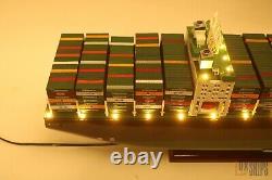 Modèle de bateau EVERGREEN Container de 103 cm avec lumières, modèle de bateau en bois à vendre