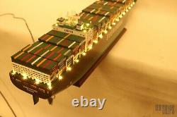 Modèle de bateau EVERGREEN Container de 103 cm avec lumières, modèle de bateau en bois à vendre