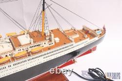Modèle de bateau QUEEN MARY avec lumières, modèle en bois à vendre