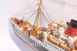 Modèle de bateau QUEEN MARY avec lumières, modèle en bois à vendre
