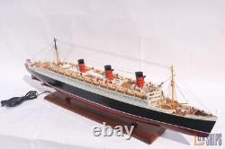 Modèle de bateau QUEEN MARY avec lumières, modèle en bois à vendre