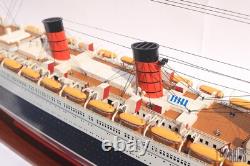 Modèle de bateau QUEEN MARY avec lumières, modèle en bois à vendre