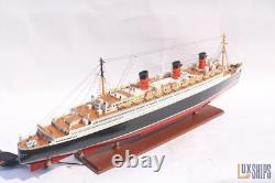 Modèle de bateau QUEEN MARY avec lumières, modèle en bois à vendre