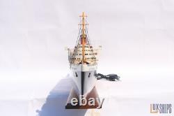 Modèle de bateau QUEEN MARY avec lumières, modèle en bois à vendre