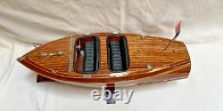 Modèle de bateau Runabout en acajou Authentic Models, boîte d'origine
