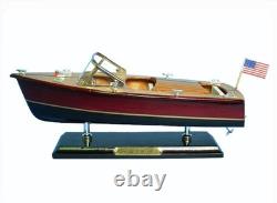 Modèle de bateau à moteur Chris Craft Triple Cockpit en bois 14