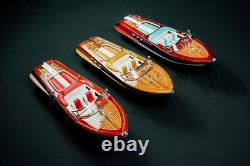Modèle de bateau à moteur Riva rouge 21, cadeau d'anniversaire, modèle de bateau en bois italien 116