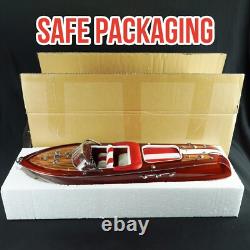 Modèle de bateau à moteur Riva rouge 21, cadeau d'anniversaire, modèle de bateau en bois italien 116