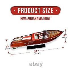 Modèle de bateau à moteur en bois Red Riva Aquarama 116 Décoration Artisanale Cadeau d'anniversaire Modèle de bateau à moteur en bois Red Riva Aquarama 116 Décoration Artisanale Cadeau d'anniversaire