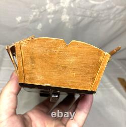 Modèle de bateau à rames en bois d'art populaire vintage 12