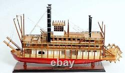 Modèle de bateau à roues à aubes du fleuve Mississippi entièrement assemblé King Mississippi
