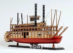 Modèle de bateau à roues à aubes du fleuve Mississippi entièrement assemblé King Mississippi