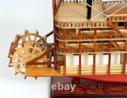 Modèle de bateau à roues à aubes du fleuve Mississippi entièrement assemblé King Mississippi