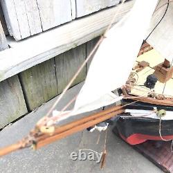 Modèle de bateau à voile en bois de l'USS Constitution, fait à la main et sur mesure, de 24 pouces