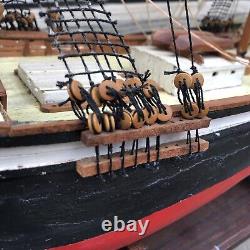 Modèle de bateau à voile en bois de l'USS Constitution, fait à la main et sur mesure, de 24 pouces