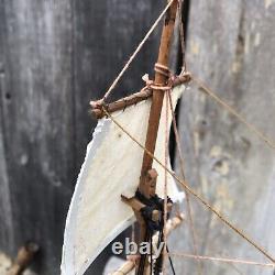 Modèle de bateau à voile en bois de l'USS Constitution, fait à la main et sur mesure, de 24 pouces