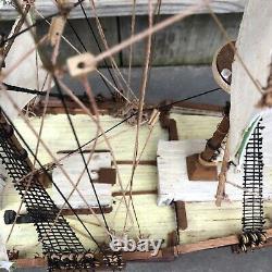 Modèle de bateau à voile en bois de l'USS Constitution, fait à la main et sur mesure, de 24 pouces