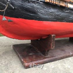 Modèle de bateau à voile en bois de l'USS Constitution, fait à la main et sur mesure, de 24 pouces