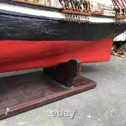 Modèle de bateau à voile en bois de l'USS Constitution, fait à la main et sur mesure, de 24 pouces