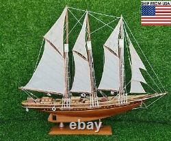 Modèle de bateau à voile en bois fait main de l'Atlantique - Cadeau spécial d'anniversaire - Décoration d'intérieur.