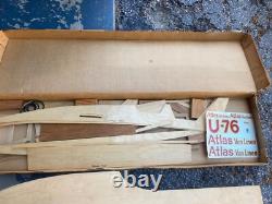 Modèle de bateau de course hydroplane en bois Vintage ATLAS VAN LINES U-76 Dumas AS IS