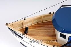 Modèle de bateau de crevettes en bois fait main entièrement assemblé
