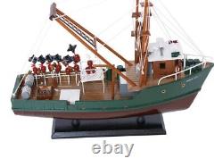 Modèle de bateau de pêche Andrea Gail en bois de 16 pouces, réplique assemblée pour décoration ou cadeau.