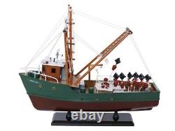 Modèle de bateau de pêche Andrea Gail en bois de 16 pouces, réplique assemblée pour décoration ou cadeau.