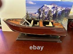 Modèle de bateau de vitesse en bois de style vintage Chris Craft des années 40/50, 14 pieds