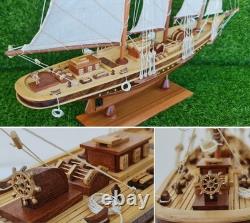 Modèle de bateau en bois Atlantique 28 73cm Voilier en bois fait à la main