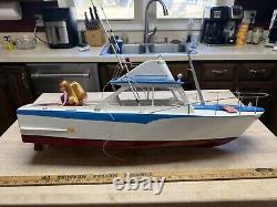 Modèle de bateau en bois Cabin Cruiser Yacht de bassin 26 Vintage