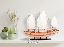 Modèle de bateau en bois 'Junk' chinois Voilier Décoration nautique pour maison et bureau