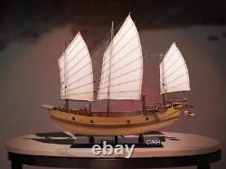Modèle de bateau en bois 'Junk' chinois Voilier Décoration nautique pour maison et bureau