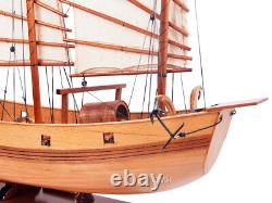 Modèle de bateau en bois 'Junk' chinois Voilier Décoration nautique pour maison et bureau