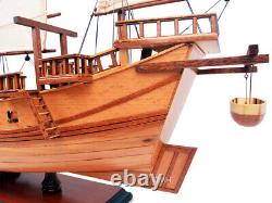 Modèle de bateau en bois 'Junk' chinois Voilier Décoration nautique pour maison et bureau