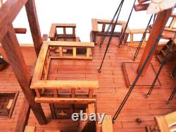 Modèle de bateau en bois 'Junk' chinois Voilier Décoration nautique pour maison et bureau