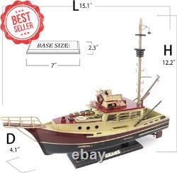 Modèle de bateau en bois Orca Jaws 15, bateau de pêche au requin pré-assemblé, décor antique
