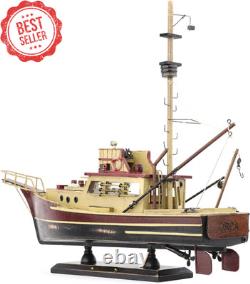 Modèle de bateau en bois Orca Jaws 15, bateau de pêche au requin pré-assemblé, décor antique