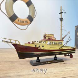 Modèle de bateau en bois Orca Jaws, bateau de pêche aux requins, pré-assemblé, finition antique S