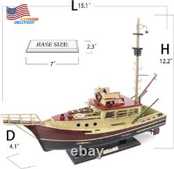 Modèle de bateau en bois Orca Jaws pré-assemblé pour la pêche au requin finition antique NOUVEAU