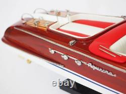 Modèle de bateau en bois RIVA AQUARAMA 21 Large (53 cm) entièrement assemblé ROUGE