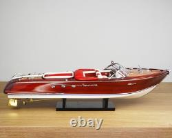 Modèle de bateau en bois Riva Aquarama 21 siège rouge qualité cadeau de Noël expédition gratuite