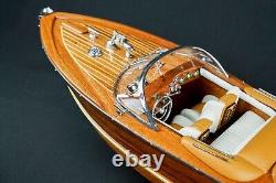 Modèle de bateau en bois Riva Aquarama Speed Boat Vintage 116 pour décoration haut de gamme.