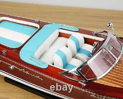 Modèle de bateau en bois Riva, bateau italien rapide, 21, décoration de bureau à domicile de 53 cm.