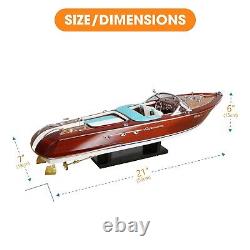 Modèle de bateau en bois Riva, bateau italien rapide, 21, décoration de bureau à domicile de 53 cm.