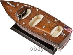Modèle de bateau en bois SAILINGSTORY Speedboat Riva Aquarama Runabout Yacht