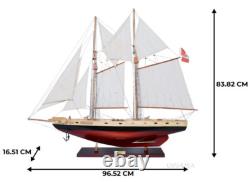 Modèle de bateau en bois Schooner Bluenose II 38 voilier entièrement construit et assemblé